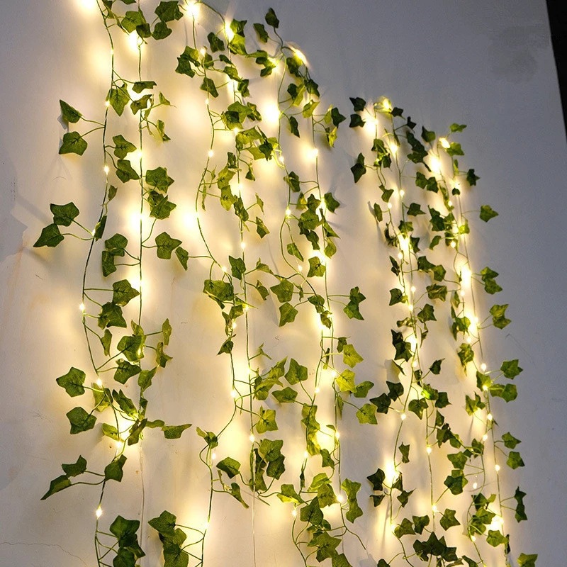 Baby Nursery Lamp - 2M Green Leaf String Lights Artificial