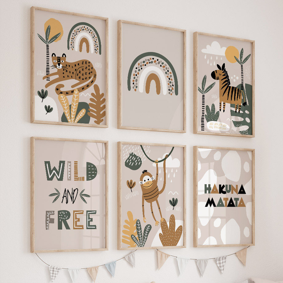 Baby Zebra Nursery - Leopard Zebra Monkey Jungle Animal Nursery