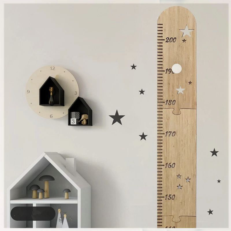Growth Chart Ruler - 5 Sheets Nordic Wooden Kids Height