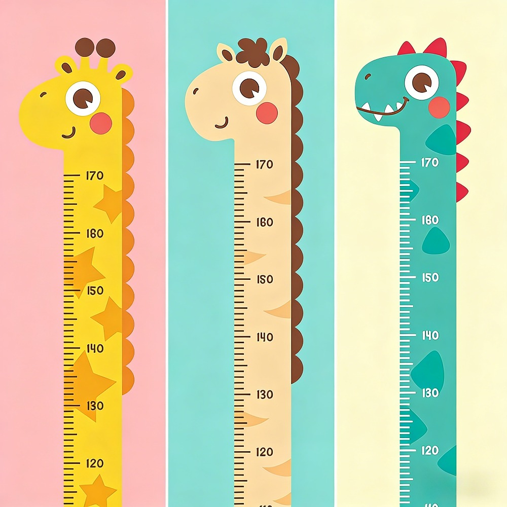 Growth Chart Ruler - Cute Cartoon Height Sticker Unicorn Dinosaur