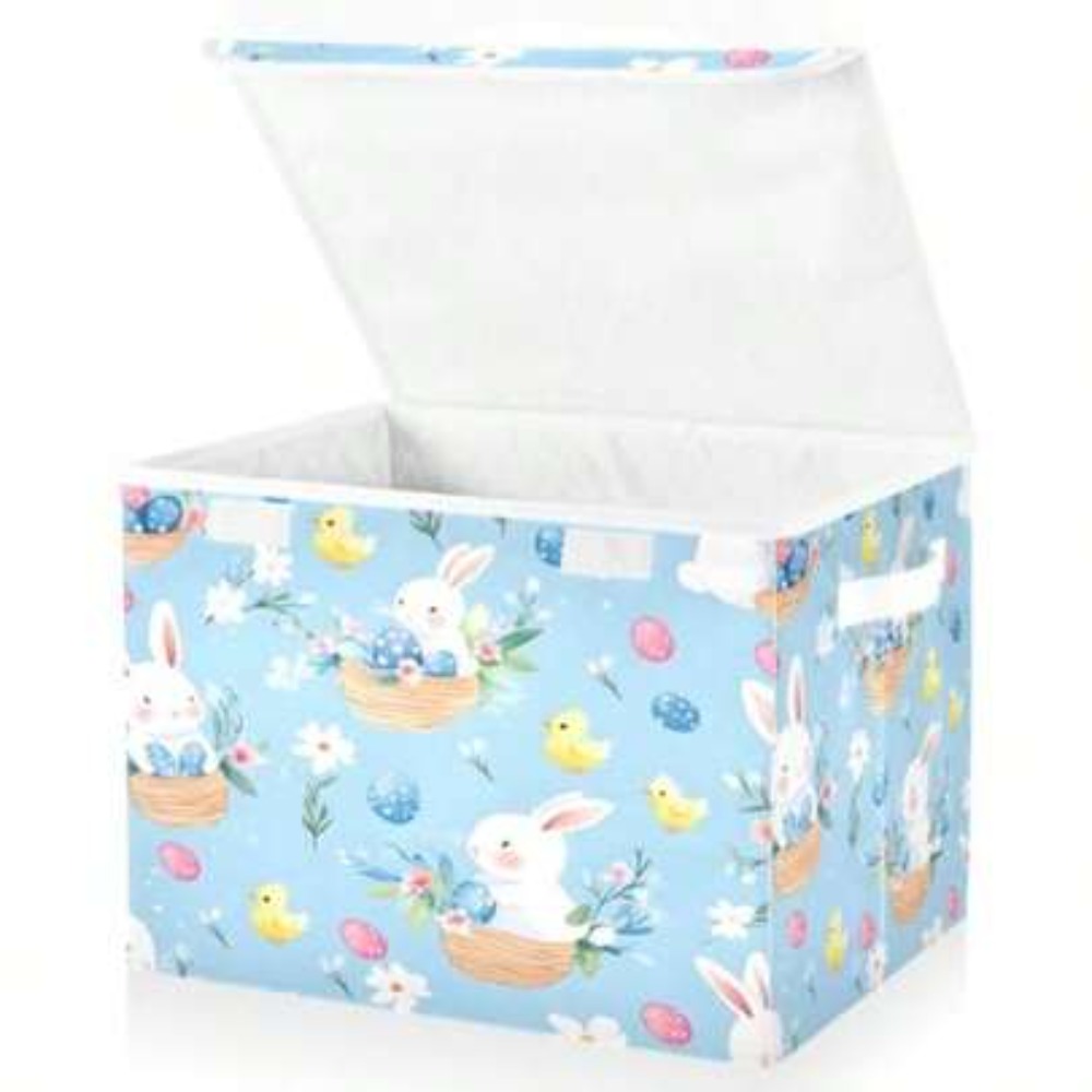 Storage Basket Fabric - Easter Bunny Egg Pattern Storage Bins
