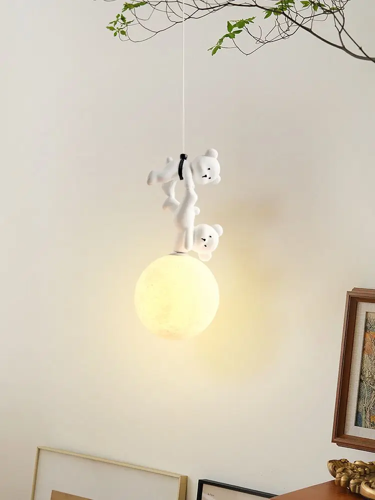 Baby Nursery Lamp - Bear Lamp Cartoon Nursery Bedside Pendant