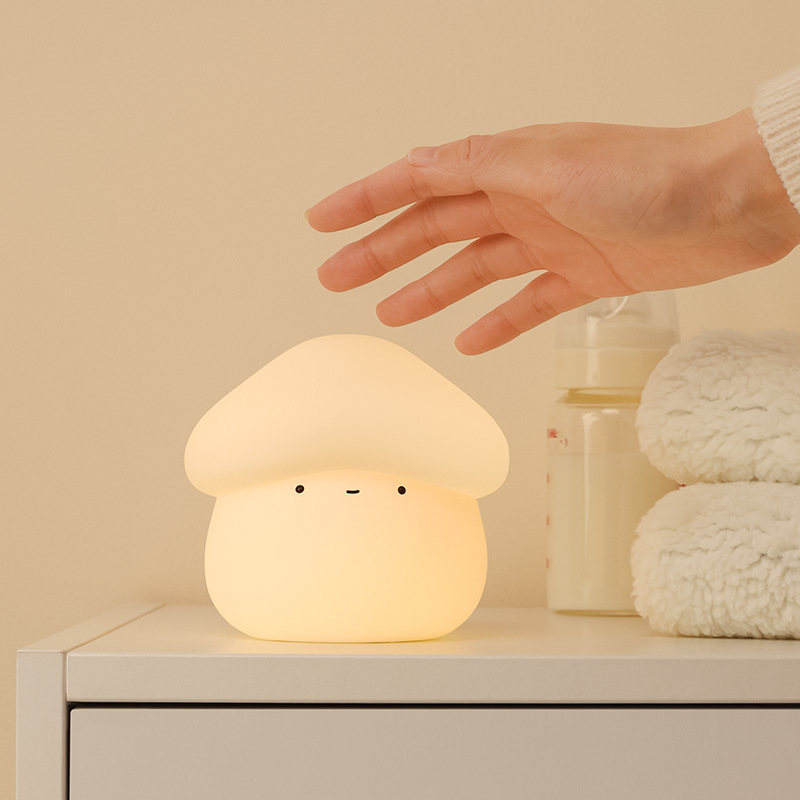 Baby Nursery Lamp - 1Pcs Mushroom Head Silicone Night Light