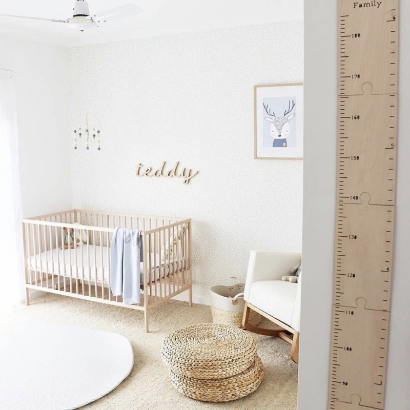 Growth Chart Ruler - Nordic Wooden Kids Height Growth Chart