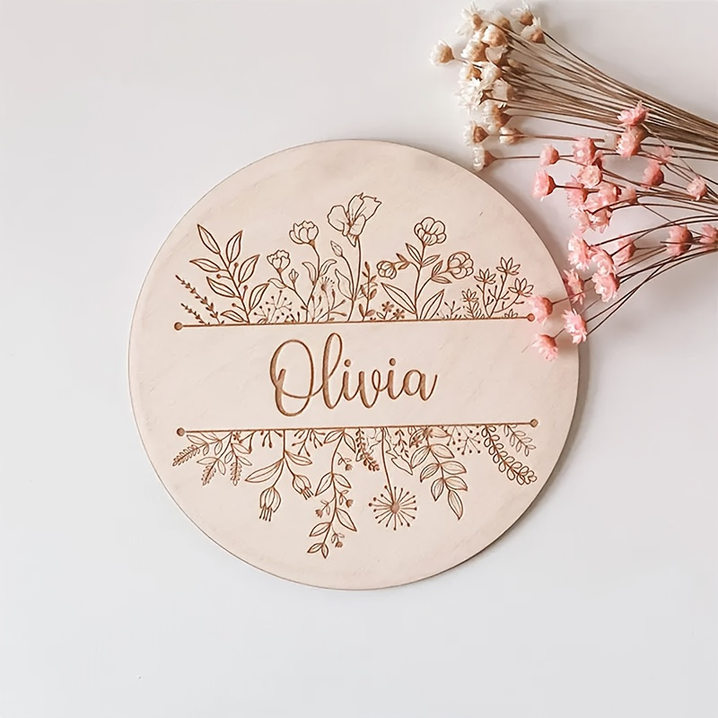 Personalized Floral Engraved N - огляд і ціна Baby Nursery Name Sign