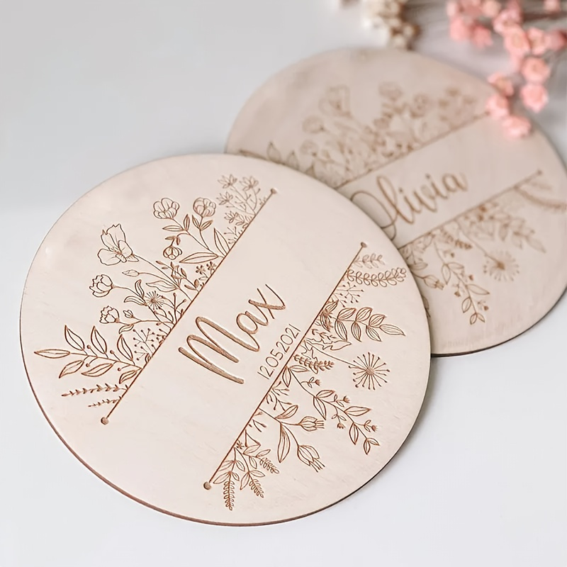 Personalized Floral Engraved N - огляд і ціна Baby Nursery Name Sign