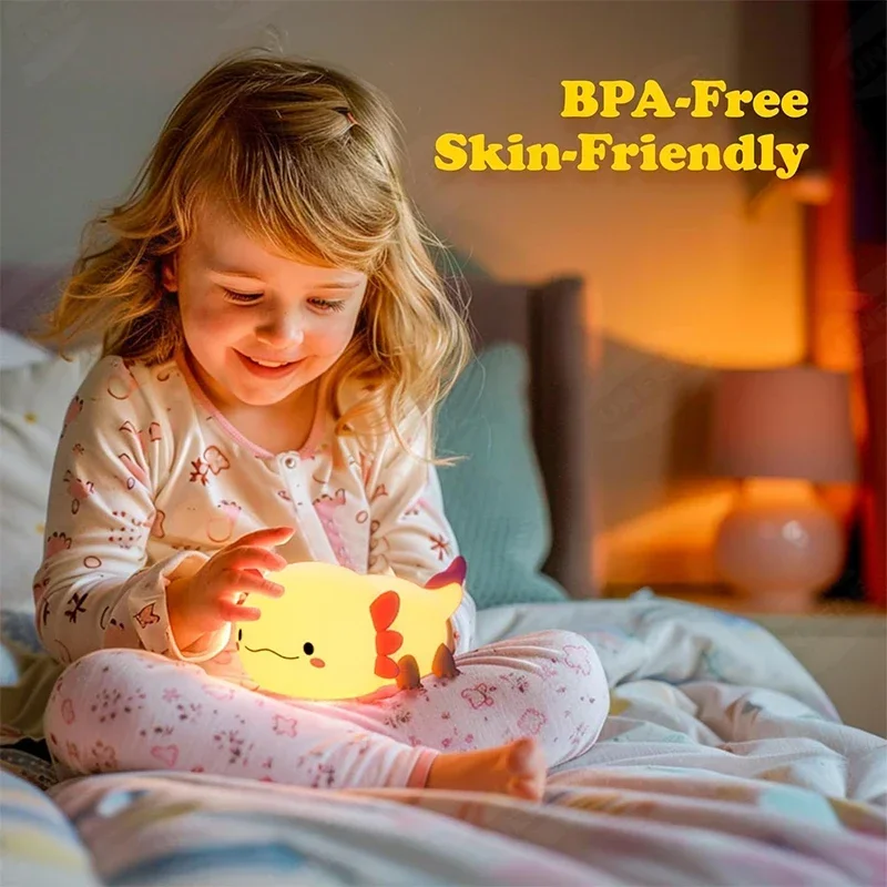 Cute Axolotl Night Light Silic - огляд і ціна Baby Nursery Lamp