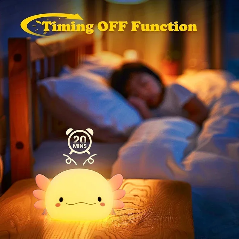 Cute Axolotl Night Light Silic - огляд і ціна Baby Nursery Lamp
