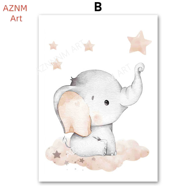 Elephant Balloon Rainbow Moon  - огляд і ціна Baby Nursery Posters