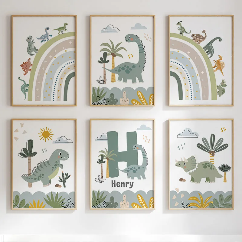 Cute Dinosaur T-Rex Brachiosau - огляд і ціна Baby Nursery Posters