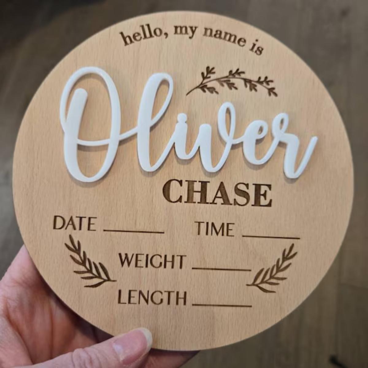 1Pc Custom Baby Announcement S - огляд і ціна Baby Nursery Name Sign