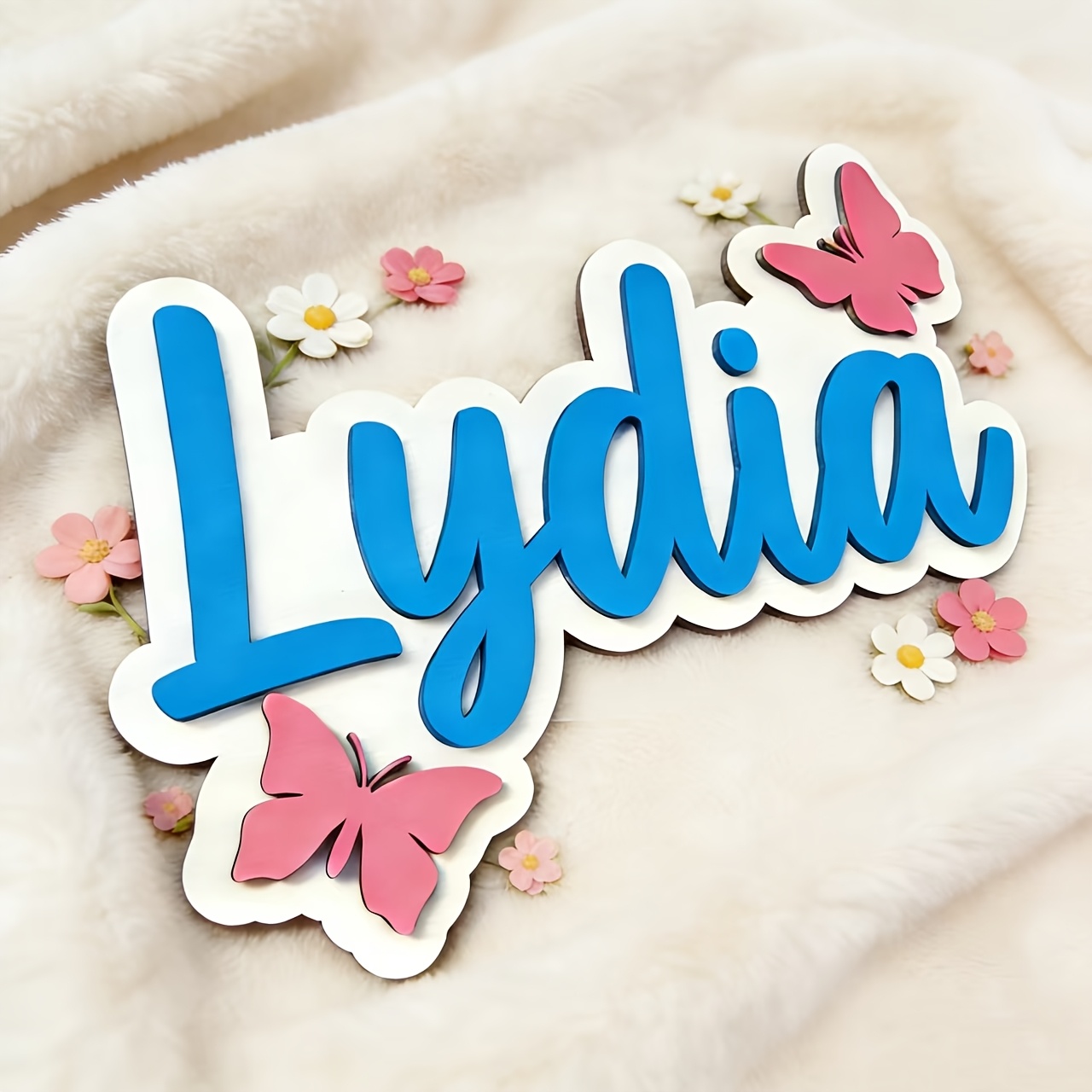 Personalized Blue & Pink Butte - огляд і ціна Baby Nursery Name Sign