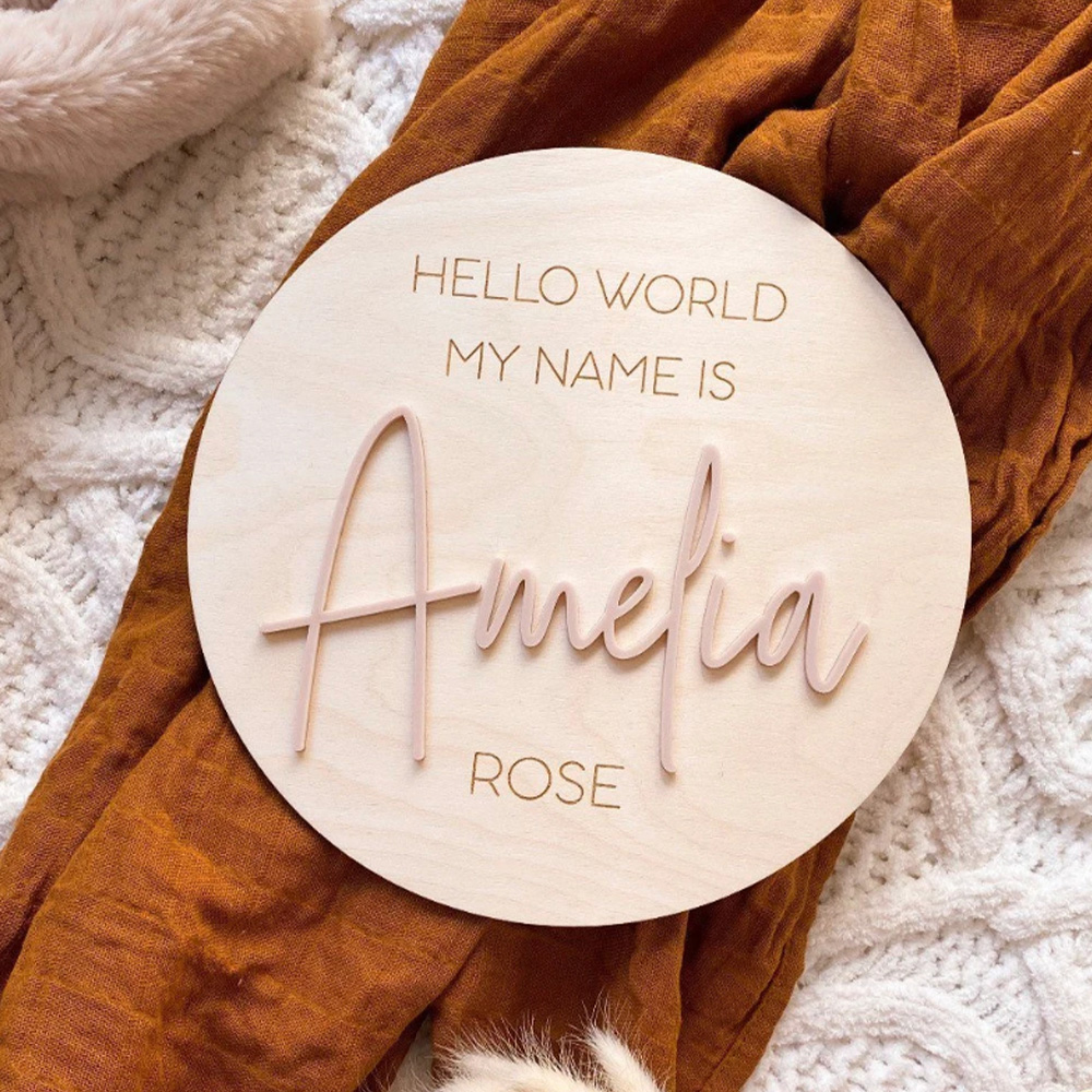 Personalised Wooden Hello Worl - огляд і ціна Baby Nursery Name Sign