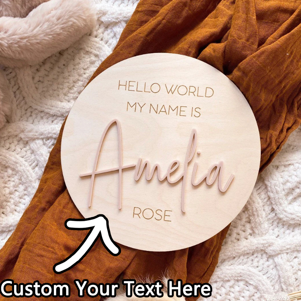 Personalised Wooden Hello Worl - огляд і ціна Baby Nursery Name Sign