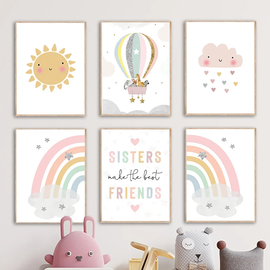 Giraffe Elephant Hot Balloon S - огляд і ціна Baby Nursery Posters