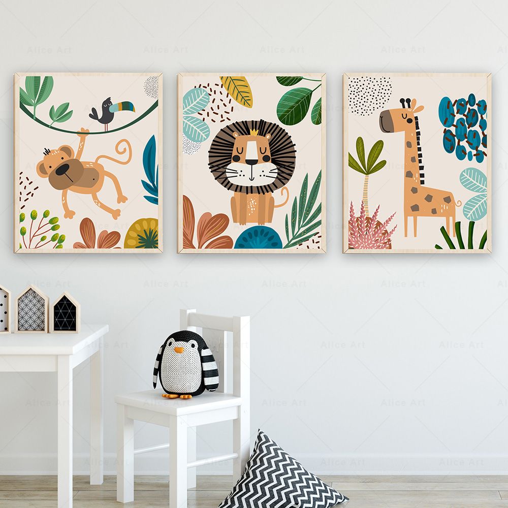 Boho Monkey Lion Giraffe Bird  - огляд і ціна Baby Zebra Nursery