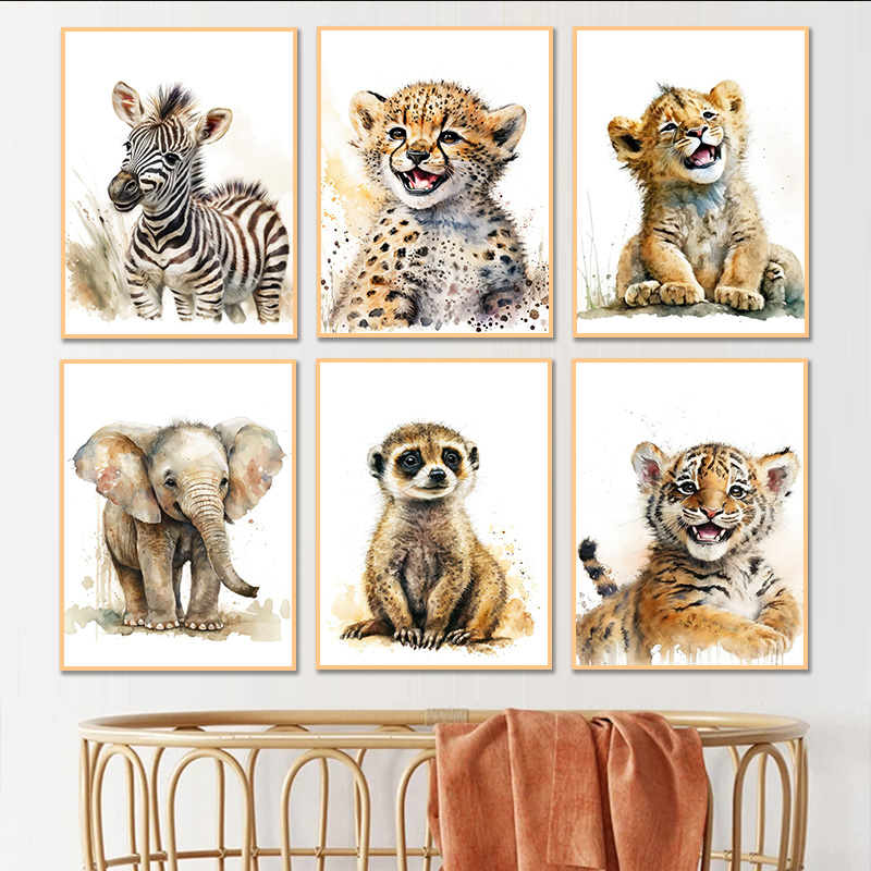 Watercolor Animals Baby Cheeta - огляд і ціна Baby Zebra Nursery