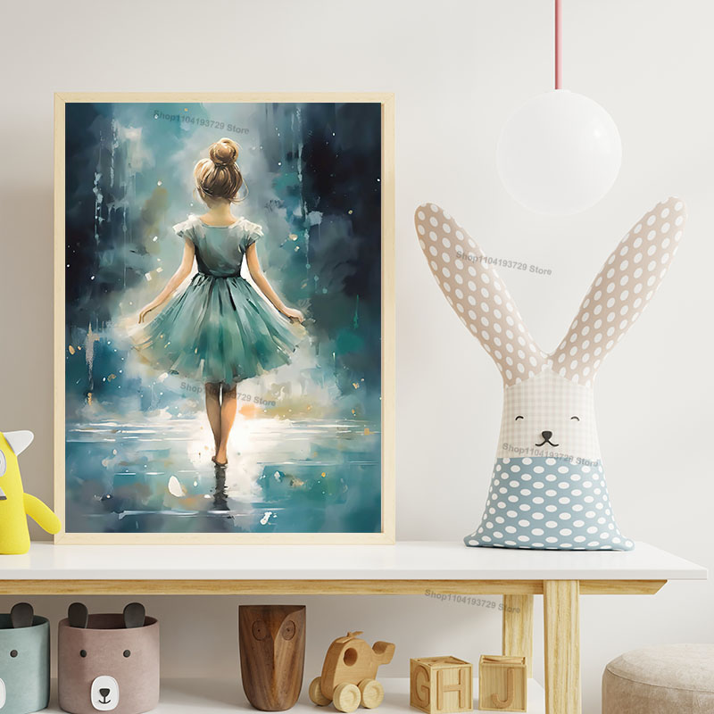 Watercolor Ballet Girl Shoes C - огляд і ціна Baby Nursery Posters