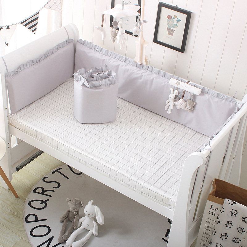 5Pcs Solid Cotton Baby Bed Set - огляд і ціна Baby Nursery Sale