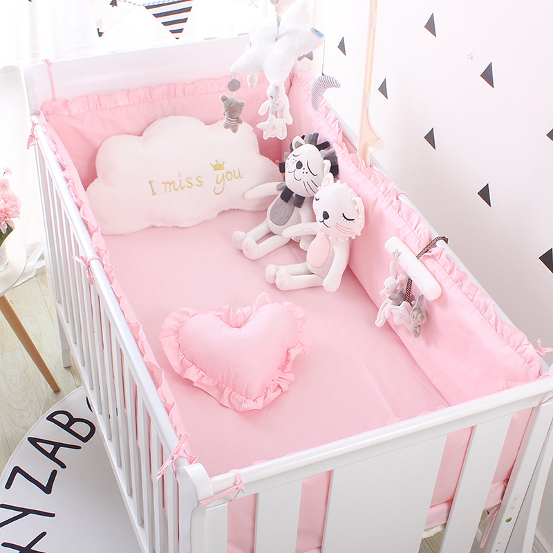 5Pcs Solid Cotton Baby Bed Set - огляд і ціна Baby Nursery Sale