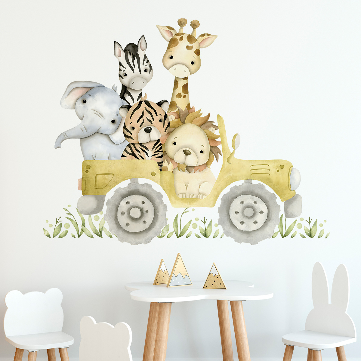 Cute Animals Drive Jeep Wall S - огляд і ціна Baby Zebra Nursery