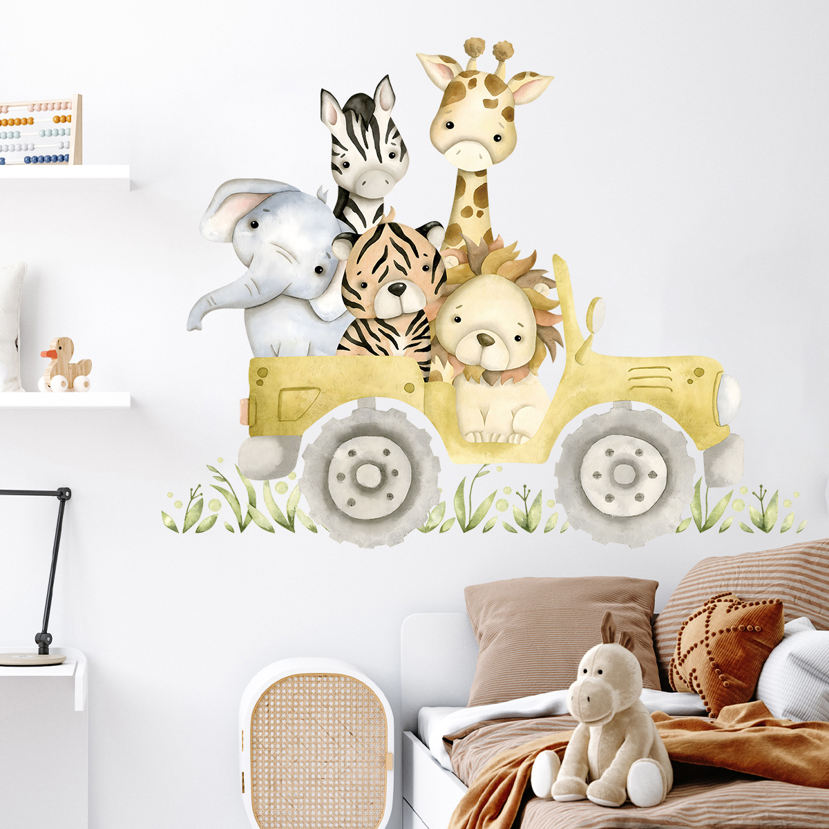 Cute Animals Drive Jeep Wall S - огляд і ціна Baby Zebra Nursery