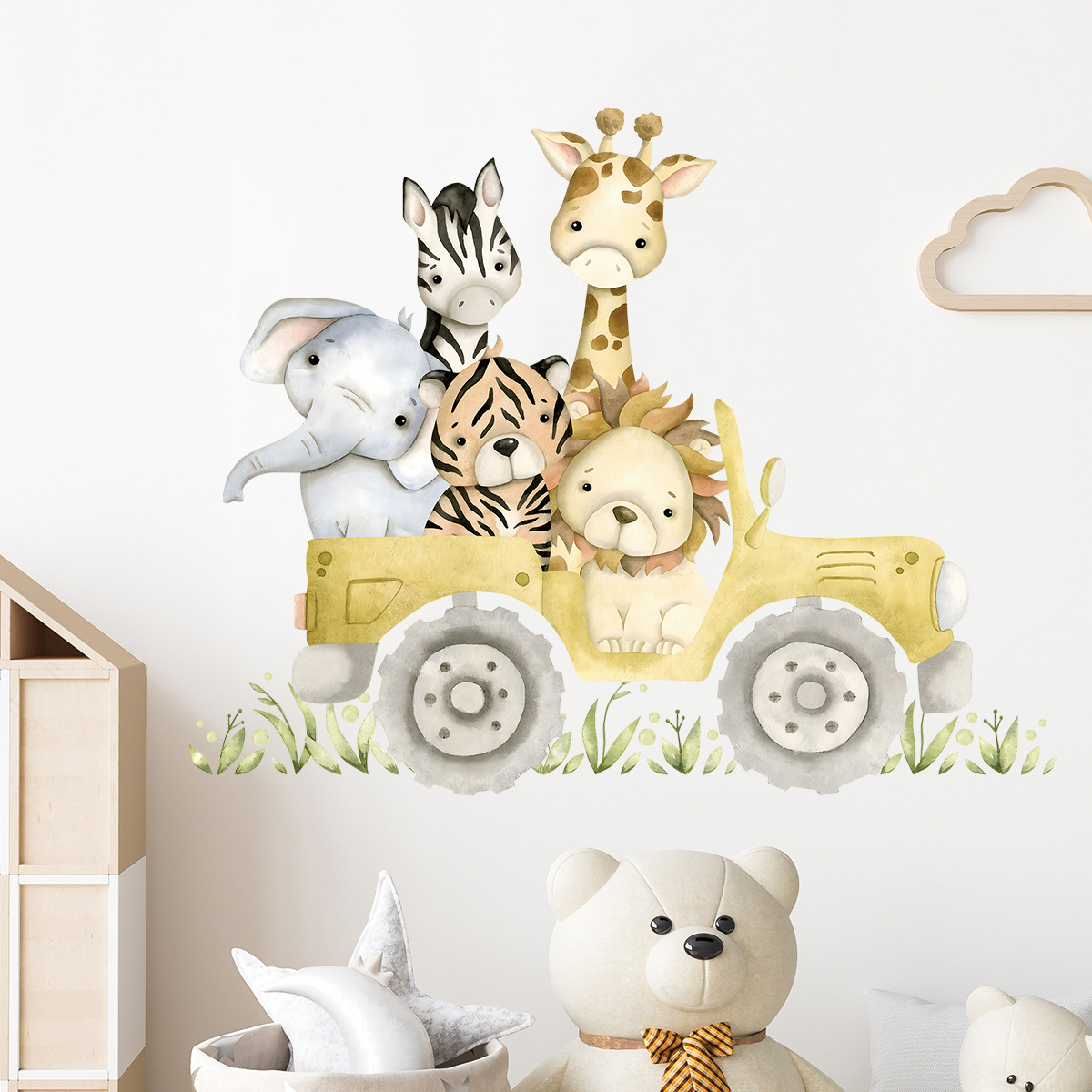 Cute Animals Drive Jeep Wall S - огляд і ціна Baby Zebra Nursery