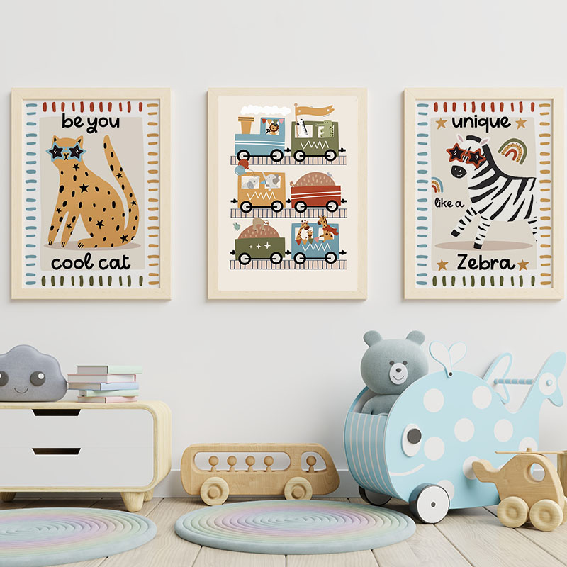 1pc Frameless Funny Cartoon An - огляд і ціна Baby Zebra Nursery