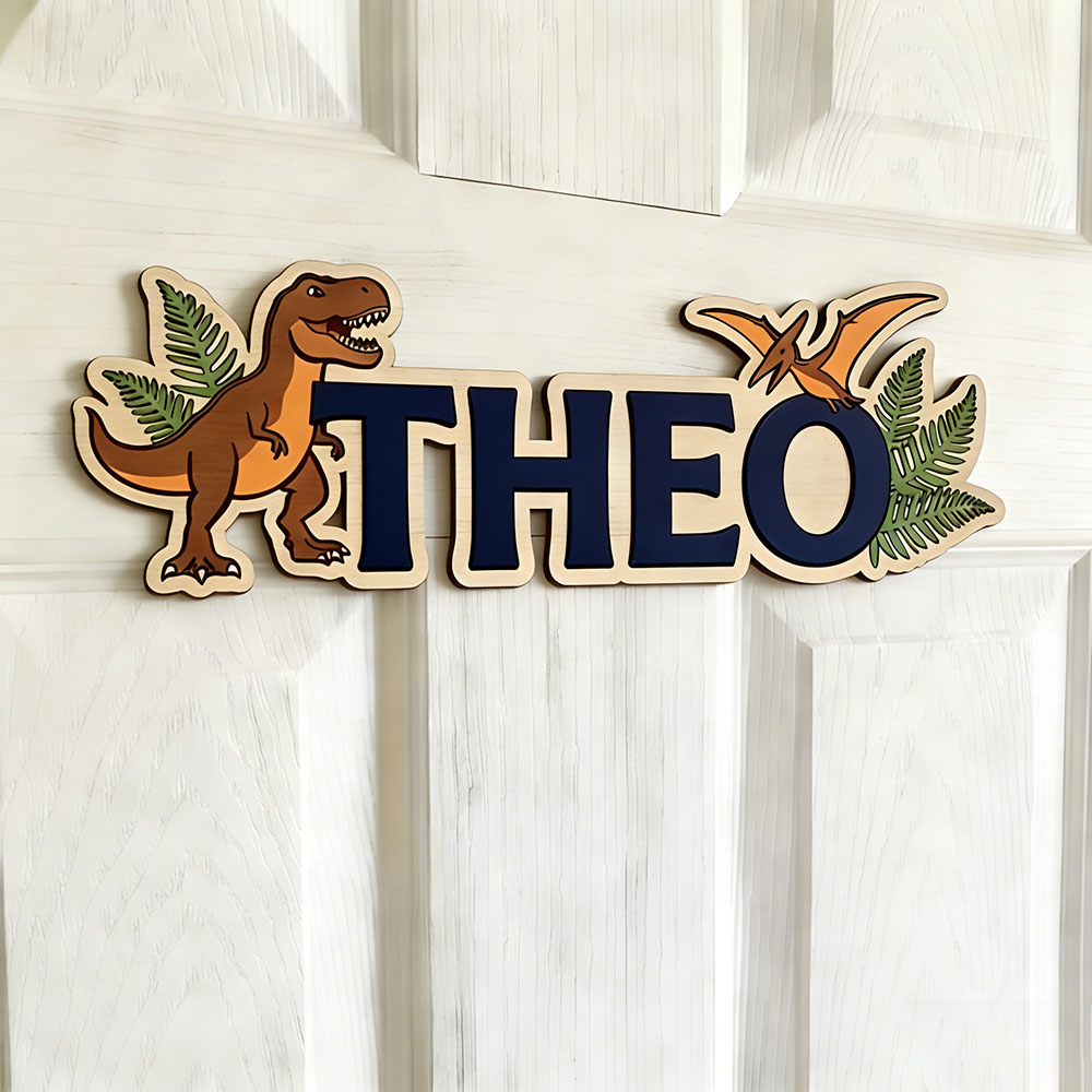 Personalized Dinosaur Name Sig - огляд і ціна Baby Nursery Name Sign
