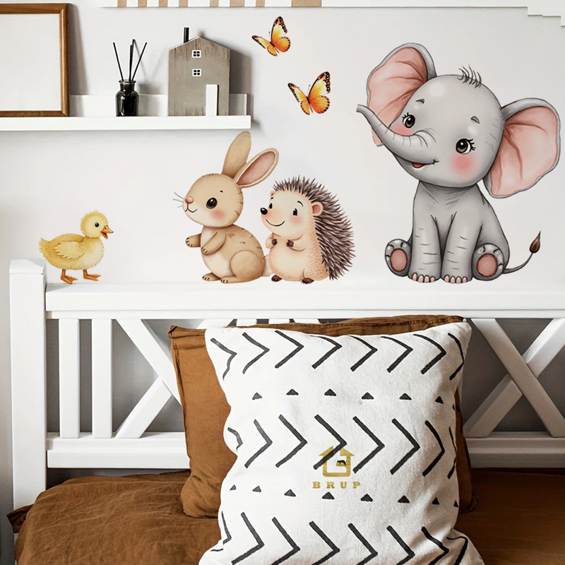Cartoon Animal Wall Sticker -  - огляд і ціна Baby Nursery Wall