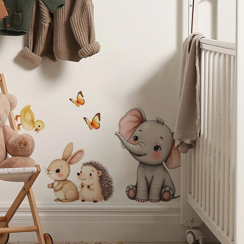Cartoon Animal Wall Sticker -  - огляд і ціна Baby Nursery Wall
