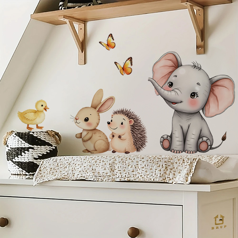 Cartoon Animal Wall Sticker -  - огляд і ціна Baby Nursery Wall