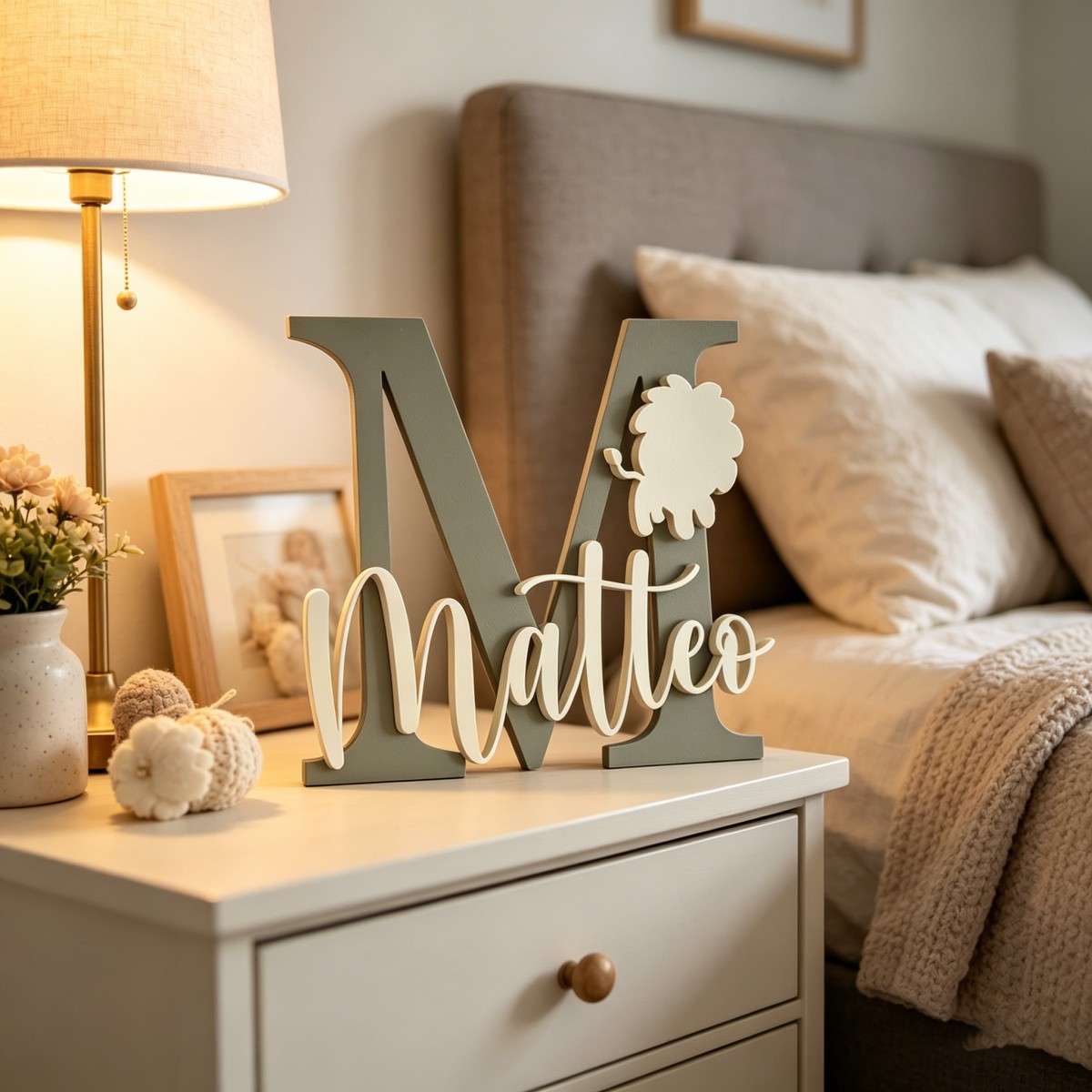 1Pc Custom Lion Name & Initial - огляд і ціна Baby Nursery Wall