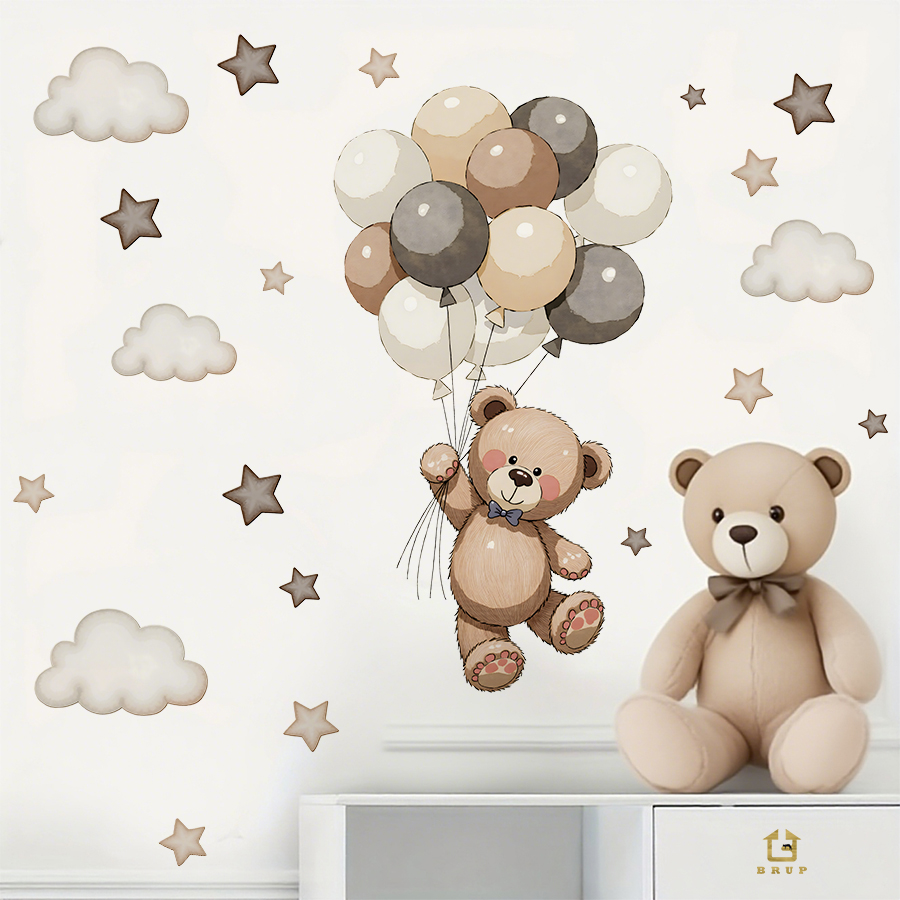 Adorable Teddy Bear Wall Decal - огляд і ціна Baby Nursery Wall