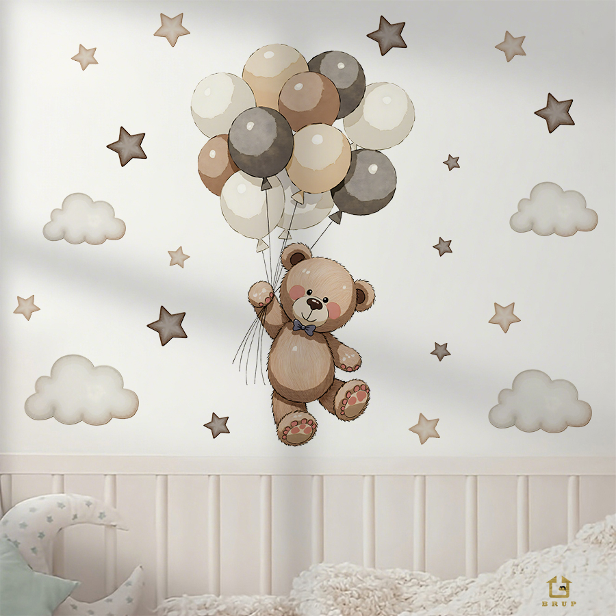 Adorable Teddy Bear Wall Decal - огляд і ціна Baby Nursery Wall