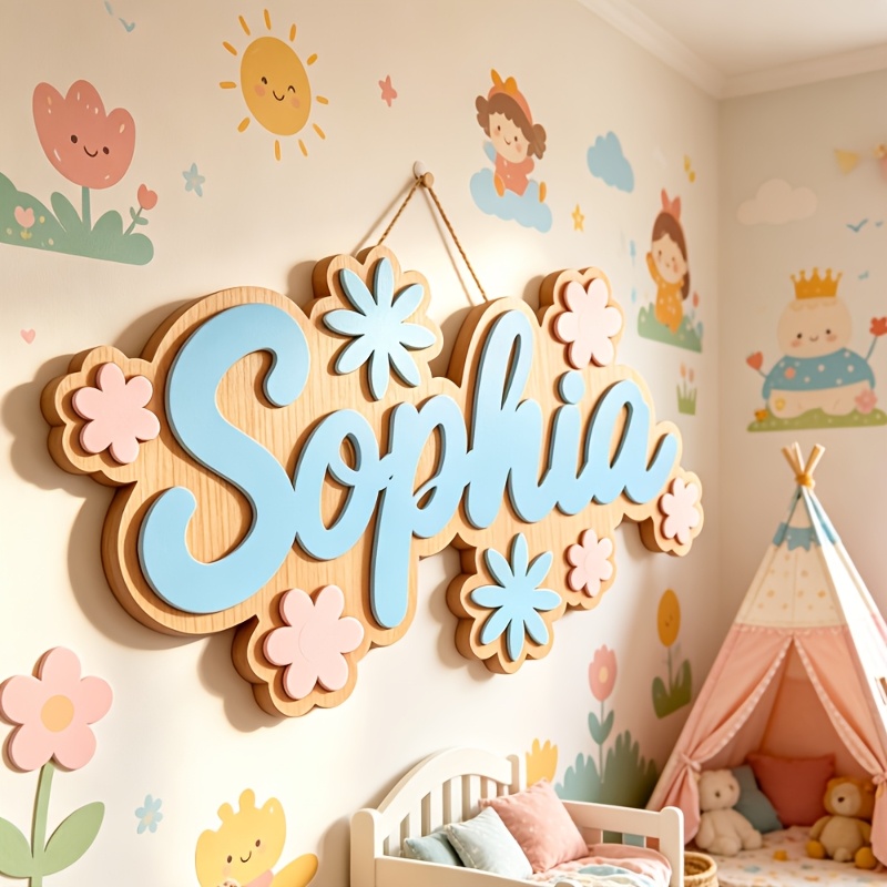 Personalized Floral Themed Nam - огляд і ціна Baby Nursery Name Sign
