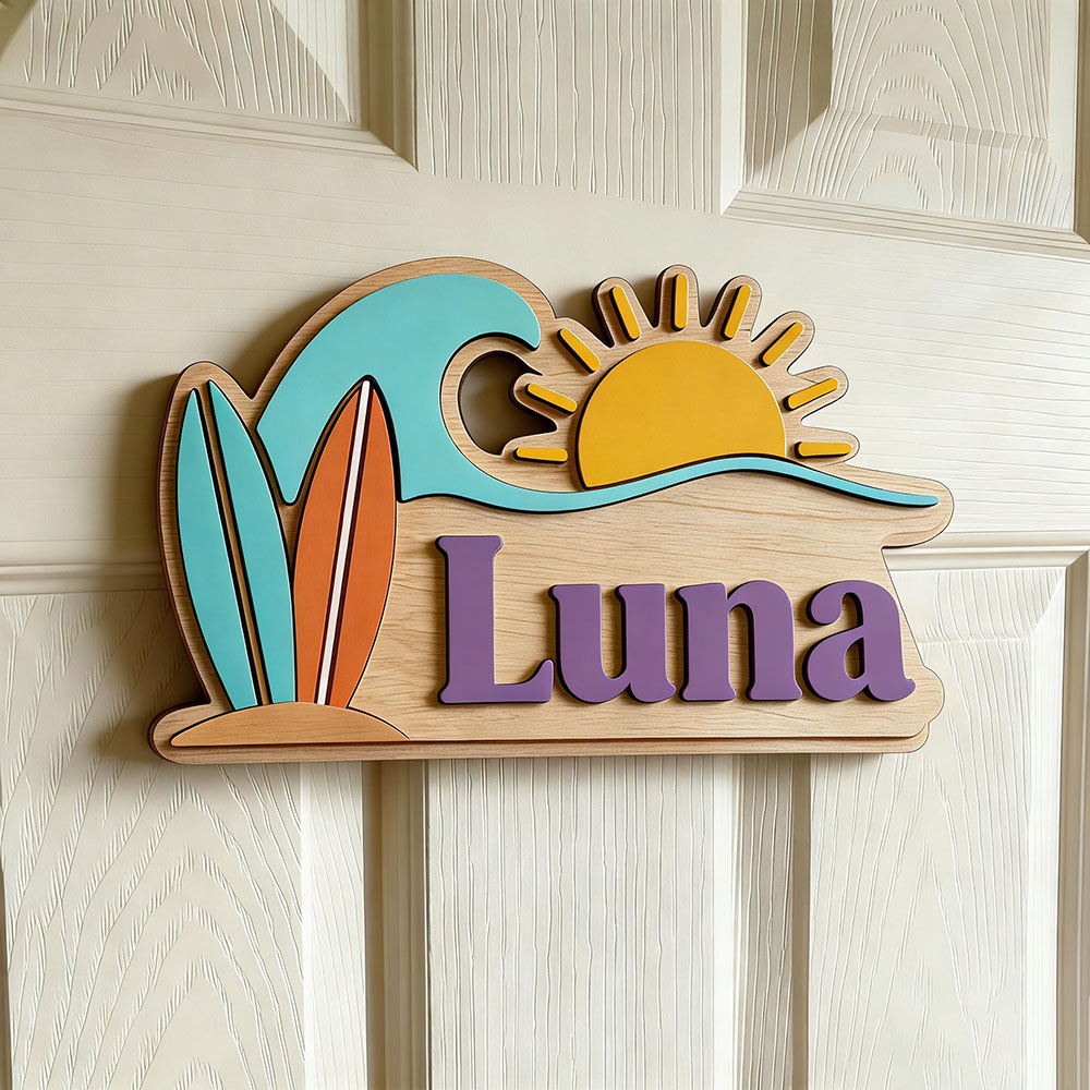 Custom Beach Wave Surfboard Su - огляд і ціна Baby Nursery Name Sign