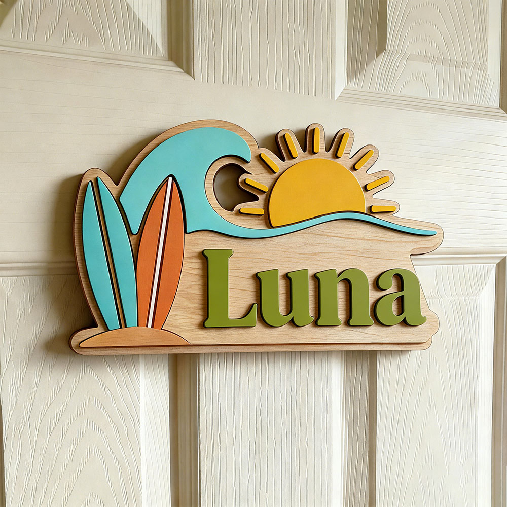Custom Beach Wave Surfboard Su - огляд і ціна Baby Nursery Name Sign