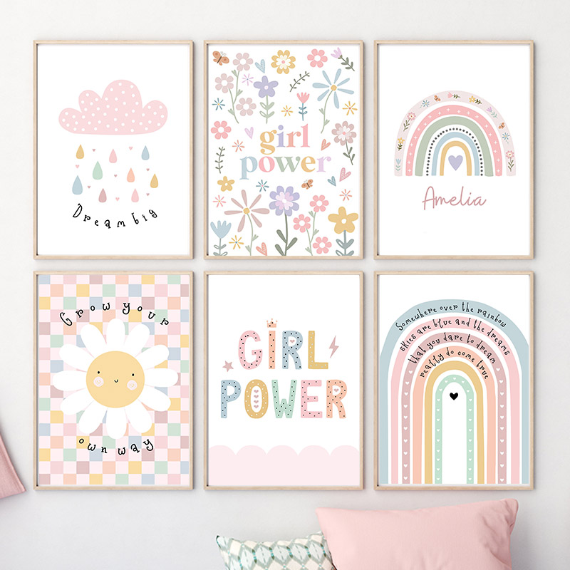 Sun Flower Rainbow Cloud Heart - огляд і ціна Baby Nursery Posters