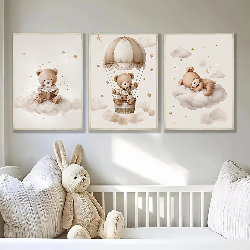 3pcs/set Bohemian Teddy Bear A - огляд і ціна Baby Nursery Wall