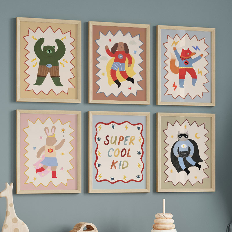 Funny Cartoon Super Cool Kid N - огляд і ціна Baby Nursery Posters
