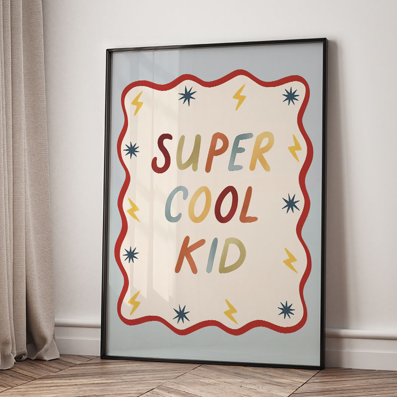 Funny Cartoon Super Cool Kid N - огляд і ціна Baby Nursery Posters
